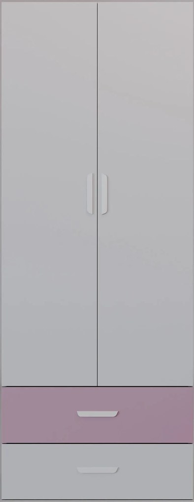 Młodzieżowa szafa dwudrzwiowa kaszmir + róż F8-R50