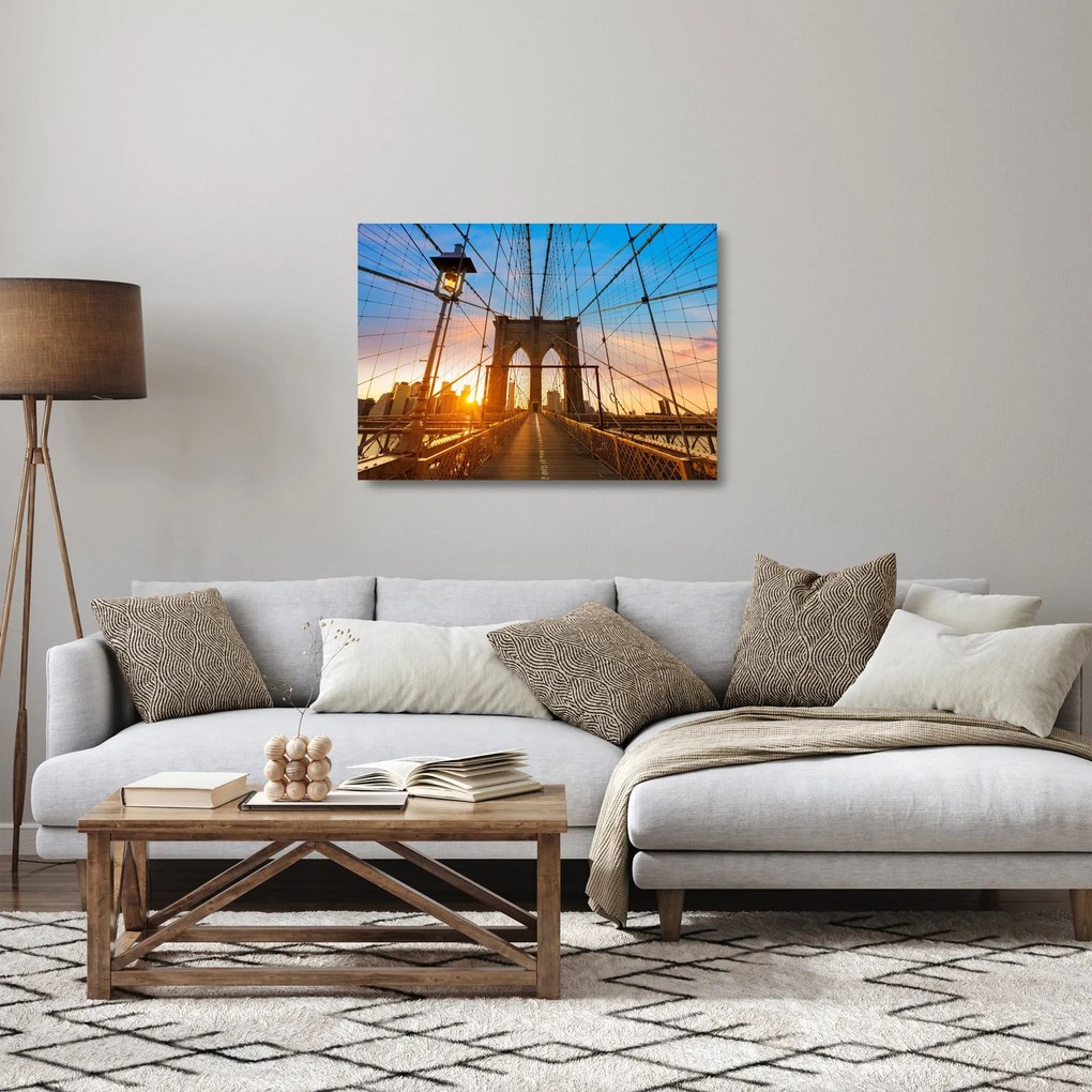 Obraz na szkle - Brooklyn Bridge, Manhattan, New York (70x50 cm)