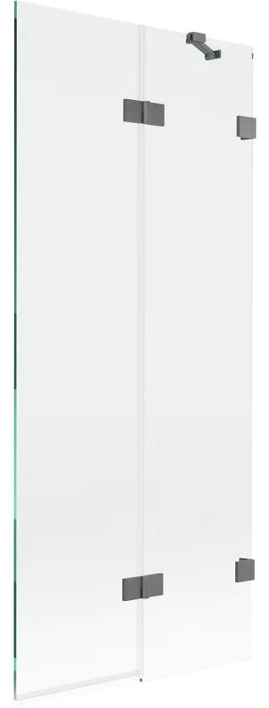 Mexen Lunar parawan nawannowy 2-skrzydłowy prawy 80 x 150 cm, transparent, gun metal - 897-080-100-95-00-P