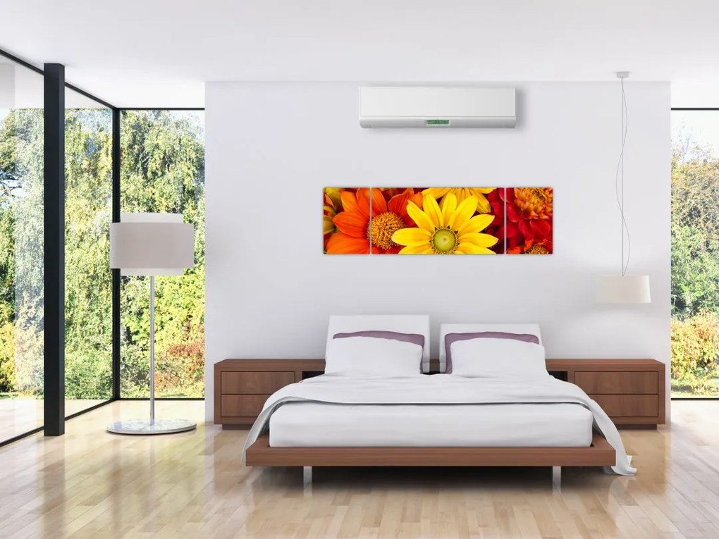 Obraz kwiatów (170x50 cm)