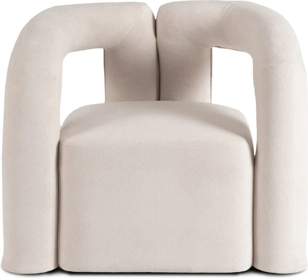 Kremowy fotel w stylu nowoczesnym F7-E05