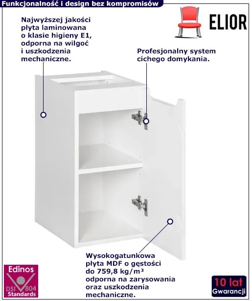 Biała ryflowana szafka wisząca do łazienki - Dafo 8X