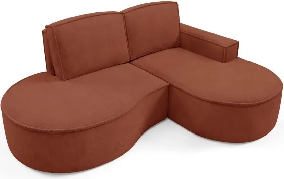 Narożnik MOLLY Prawostronny bez funkcji spania, wolnostojący tkanina CURIO 55 Miedziany