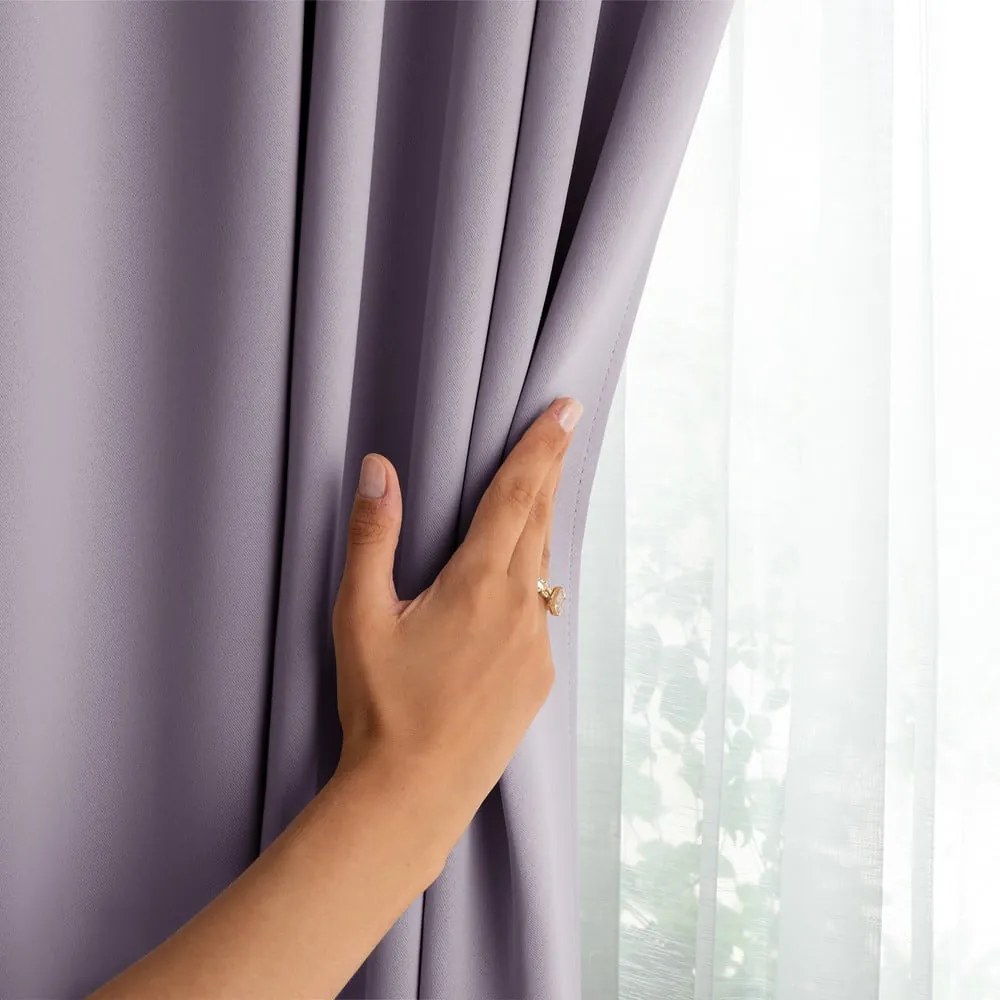 Szaroróżowa zasłona zaciemniająca 140x270 cm Eyelets – Restilo