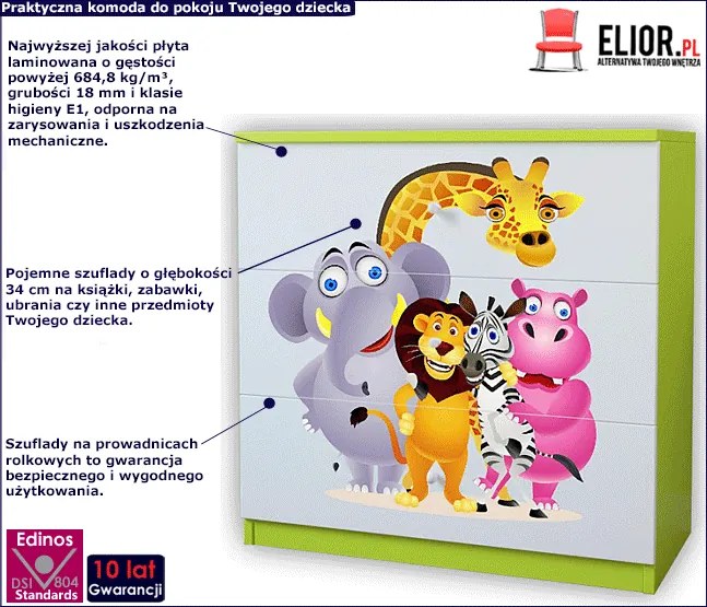 Komoda na zabawki mix | biało E6-B04