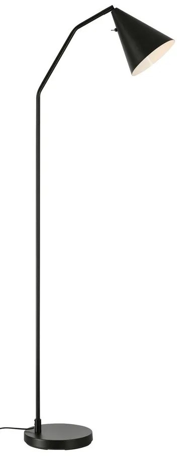 Czarna lampa stojąca LED ze ściemniaczem z metalowym kloszem (wysokość 144 cm) Funil – Markslöjd