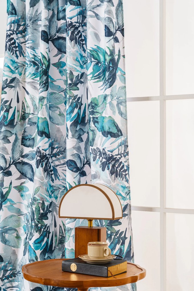 Designerska zasłona CORTINA 140x270 cm, wzorzysta Zawieszanie: Taśma z wiązaniami