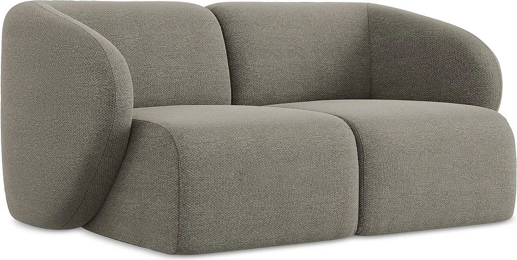 Modułowa sofa 2-osobowa - z tkaniny bouclé - szary - LANI