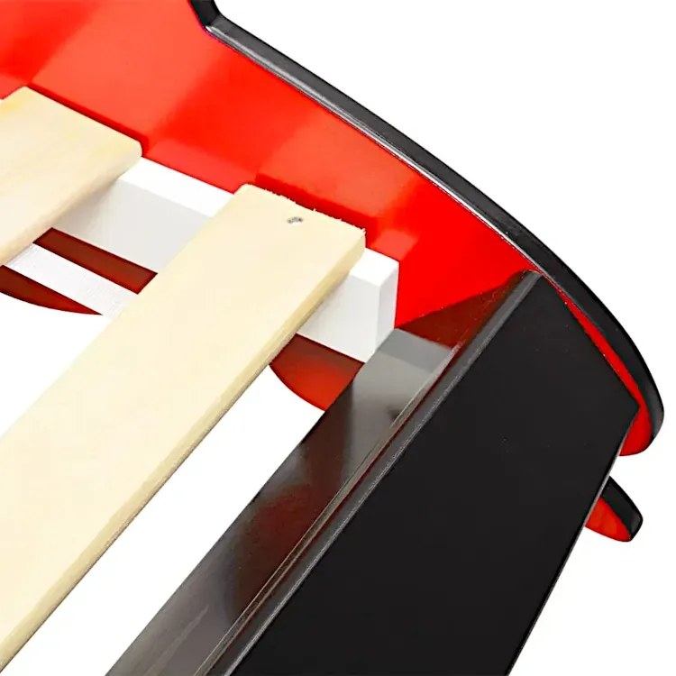 Czerwone łóżko auto z lampkami LED 90x200 F3-M07