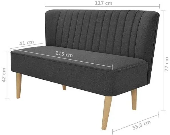 Romantyczna sofa Lernes - grafitowa