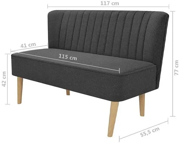 Romantyczna sofa Shelly - grafitowa