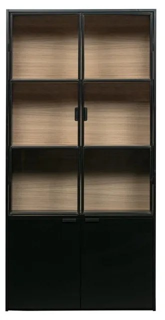Czarna witryna z litego drewna sosnowego 100x200 cm Sivan – WOOOD