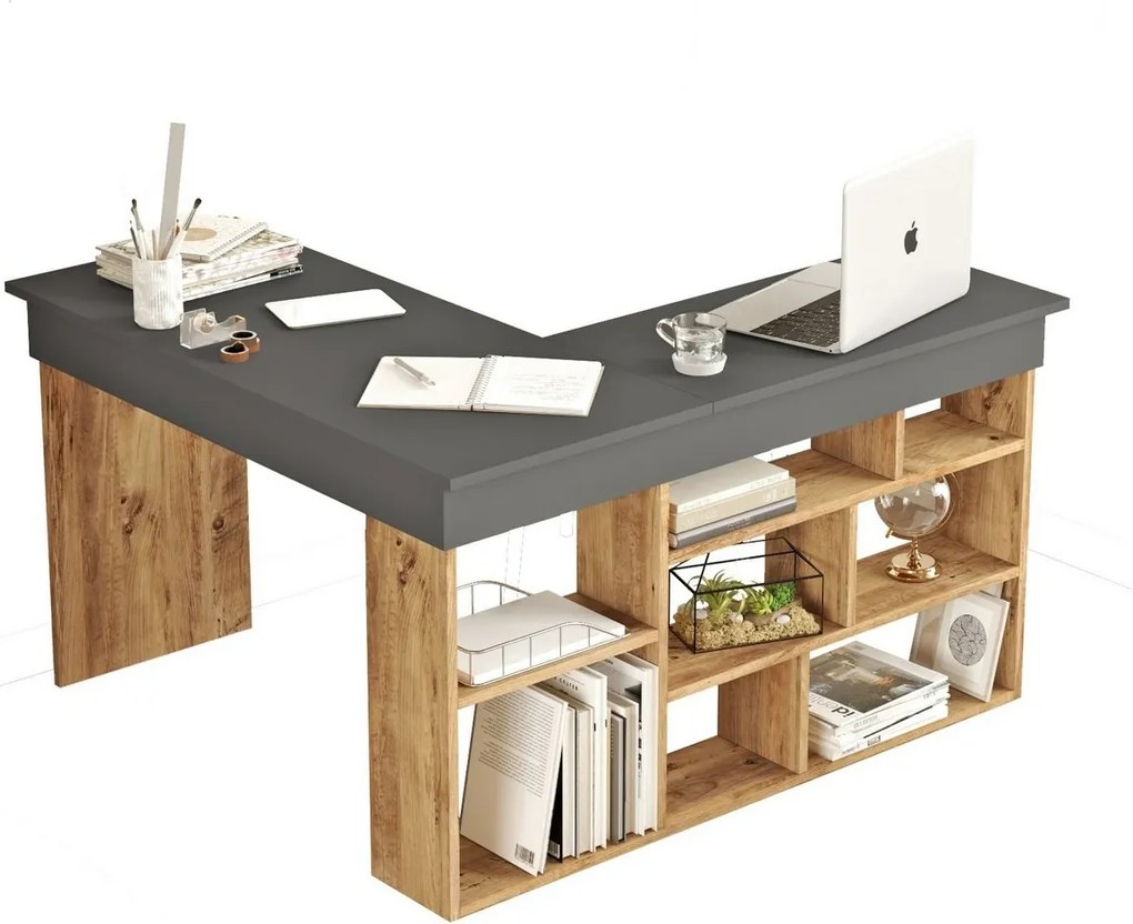 Biurko Cilo Anthracite and Atlantic Pine