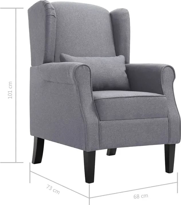 Ciemnoszary fotel uszak K7-R79