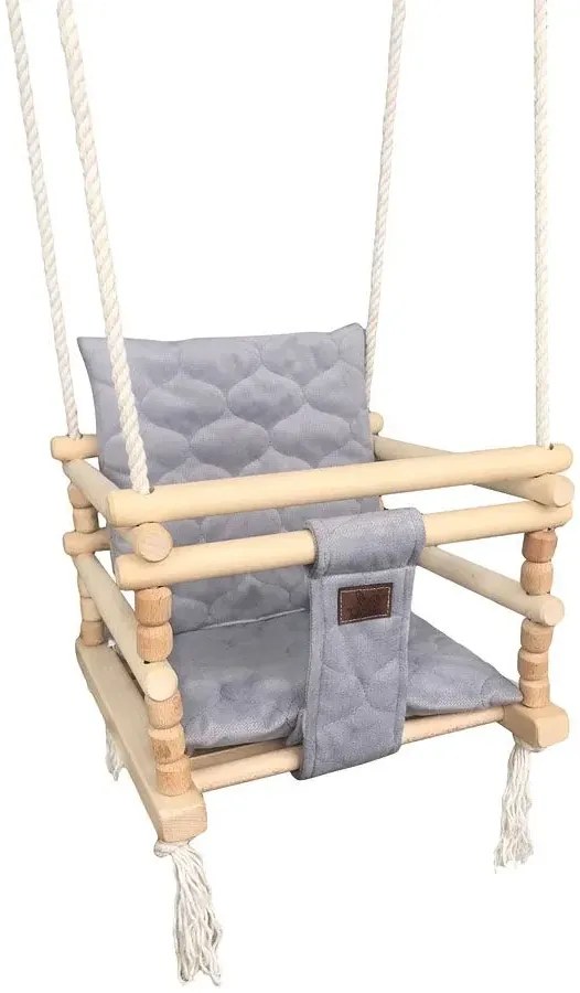 Szara huśtawka domowa do pokoju dziecka 3w1 Z1-P06