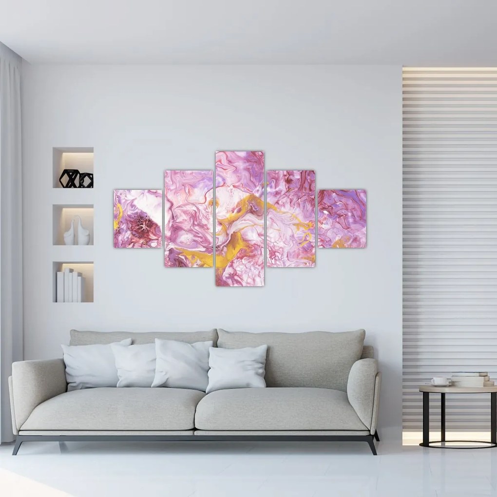 Obraz - Różwa abstrakcja (125x70 cm)