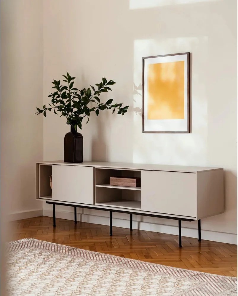 Szarobeżowa szafka pod TV 189x61x42 cm Mod – noo.ma