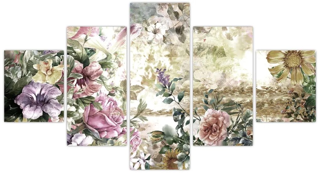 Obraz - Designerskie kwiaty (125x70 cm)