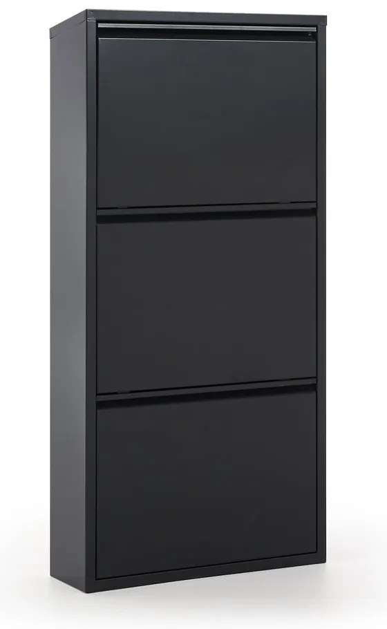 Antracytowa metalowa uchylna szafka na buty 50x103x15 cm Ode – Kave Home