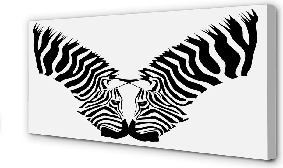 Obraz drukowany na płótnie Lustrzane Odbicie Zebry