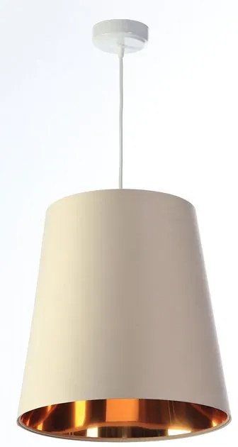 Kremowa lampa wisząca z abażurem rose gold - S405-Arva