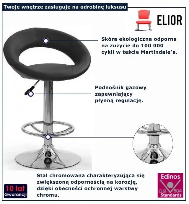 Hoker Kuchenny Czarny Nowoczesny Z Oparciem F5-L04