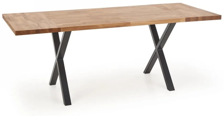 APEXA stół 120x78 drewno lite dębowe czarny dąb naturalny 4 osobowy