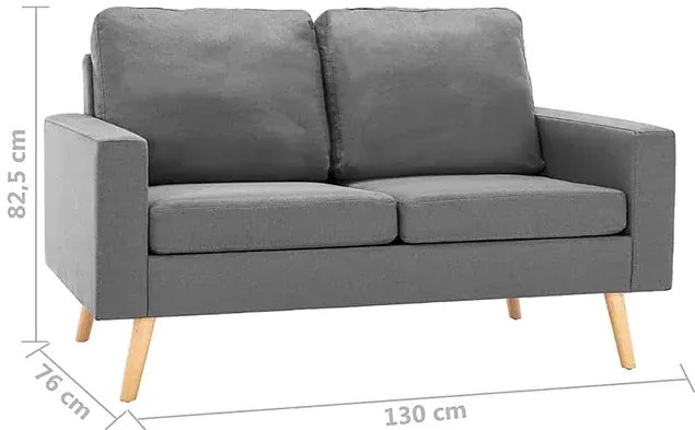 2-osobowa jasnoszara sofa - Muria 2Q