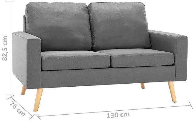 2-osobowa jasnoszara sofa Ulevis 9X