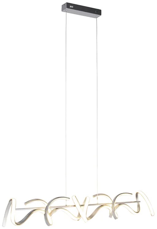 Designerska lampa wisząca srebrna z możliwością ściemniania, w tym LED - KrisscrossDesignerski Oswietlenie wewnetrzne