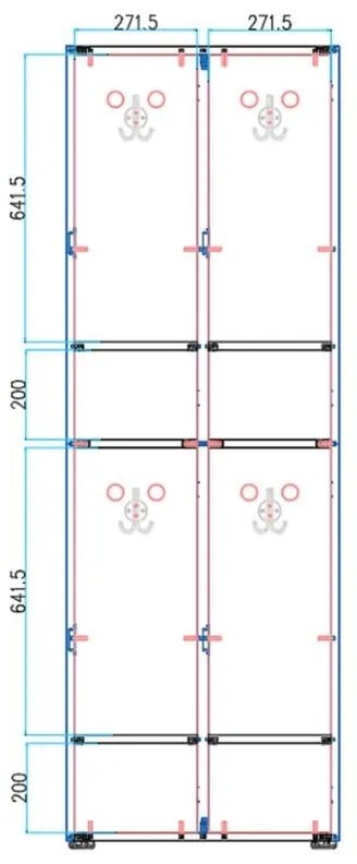 Drewniana szafka skrytkowa S4, 4 schowki, demontaż, zamek cylindryczny, szary/brzoza
