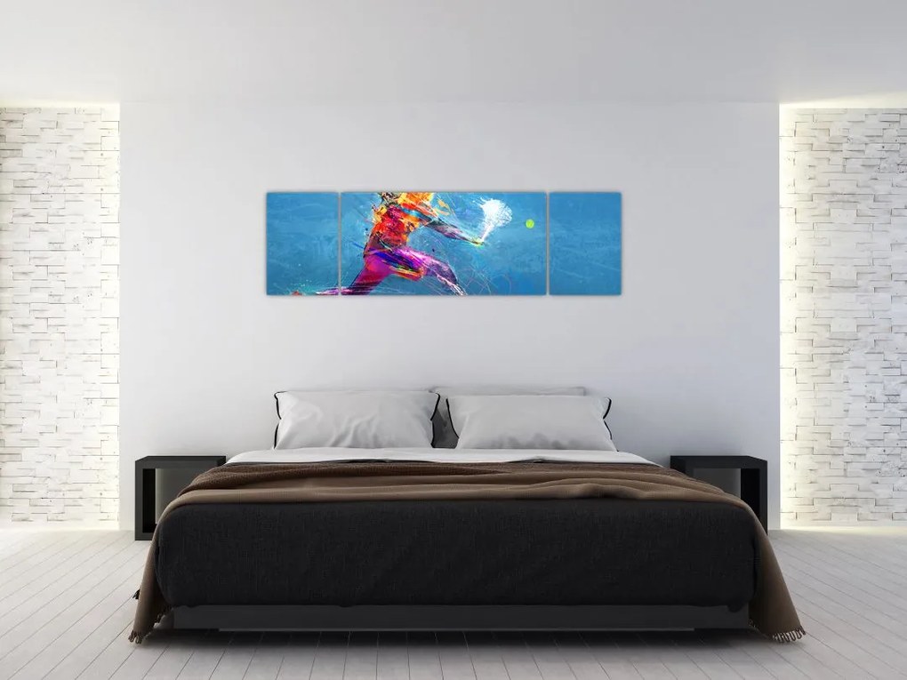 Obraz - Malowany tenisista (170x50 cm)