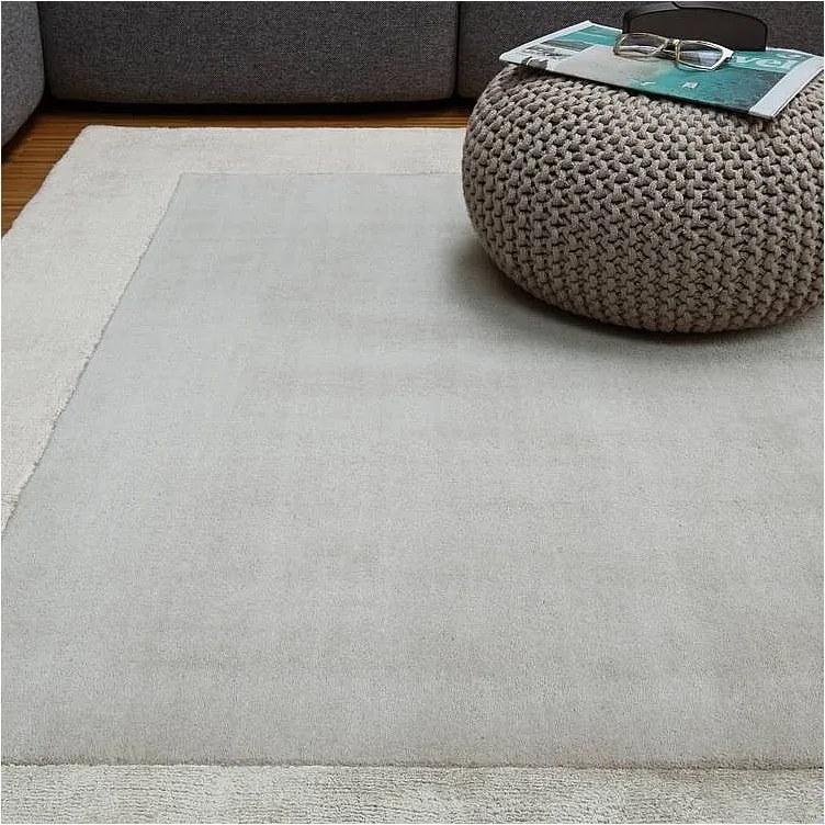 Ręcznie wykonany dywan Ręcznie wykonany dywan z wełny i wiskozy - 200x290cm - Srebrny - Ascot