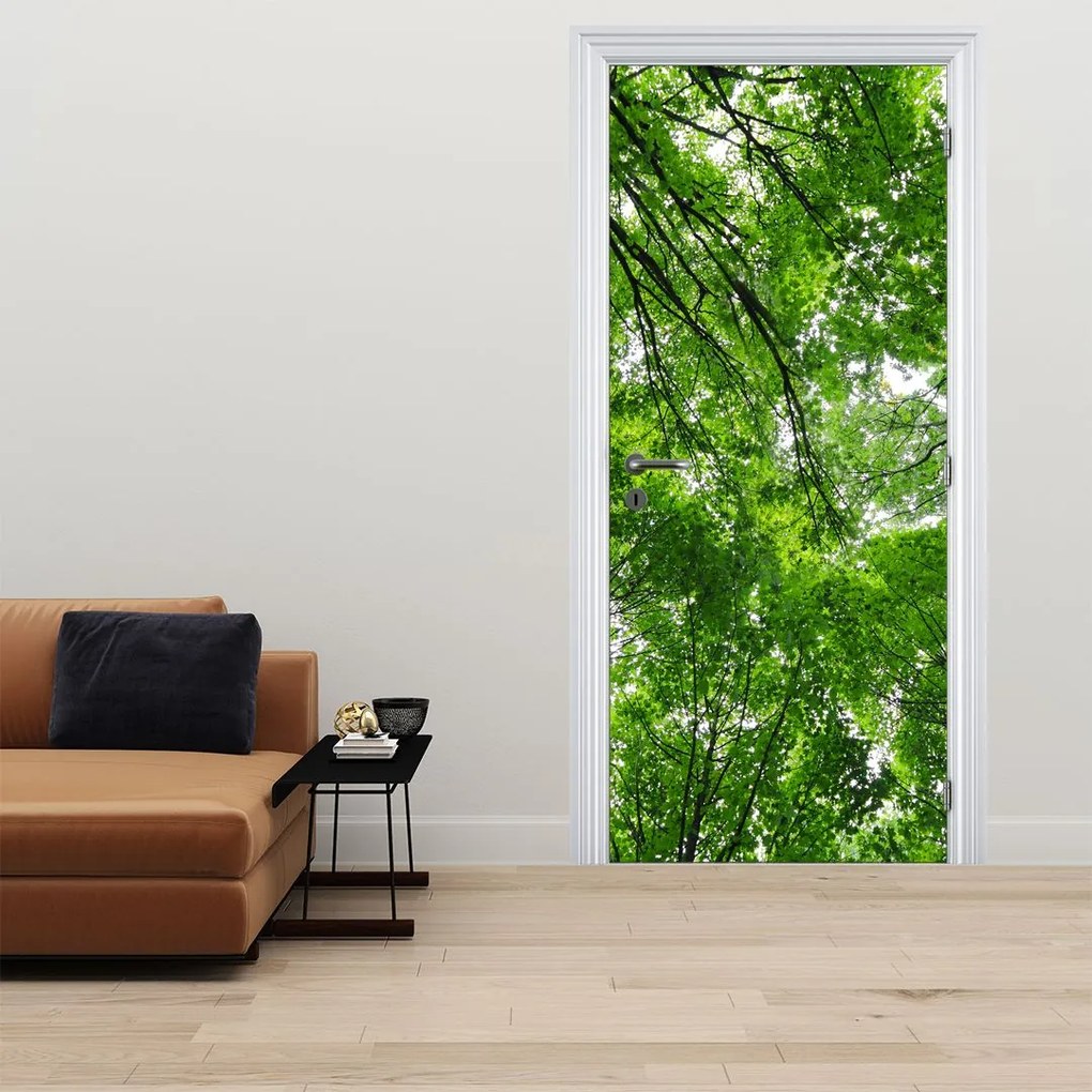 Fototapeta na drzwi - Widok na wierzchołki drzew (95x205cm)