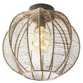 Industrialna lampa sufitowa brązowa z czarnym - Dong