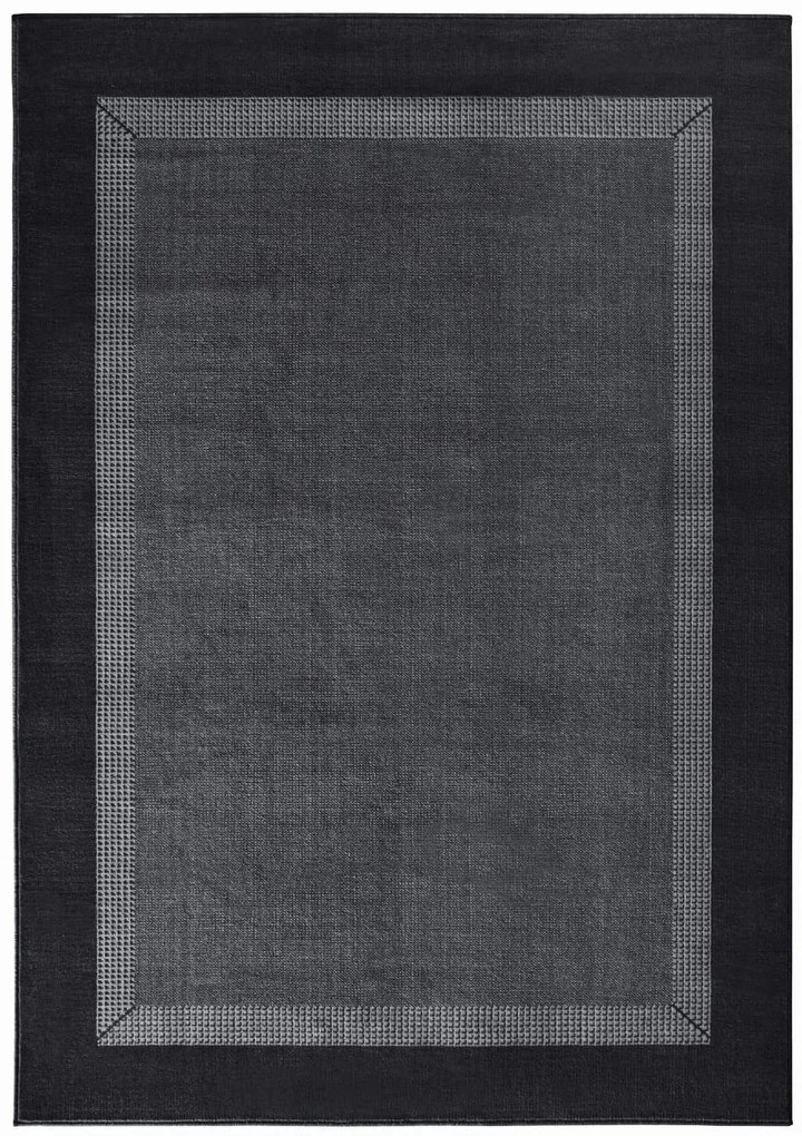 Dywan nowoczesny Basic czarno-szary 120 cm x 170 cm