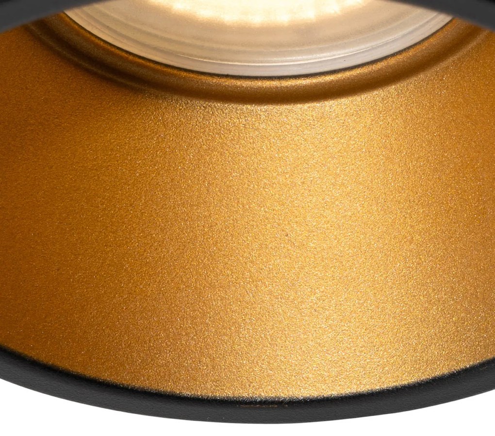 Zewnetrzna Set van 6 moderne inbouwspots zwart met goud GU10 50mm IP44 - Dept Nowoczesny Oswietlenie zewnetrzne