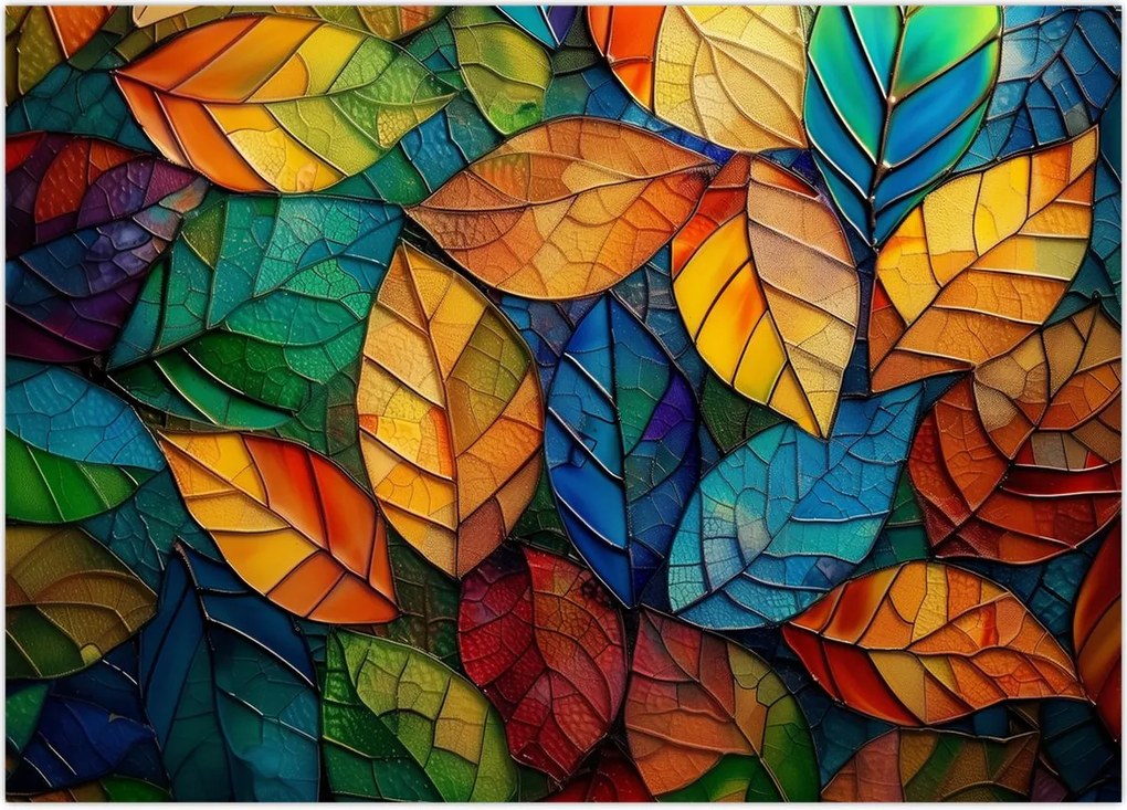 Obraz - Mozaika z liści (70x50 cm)
