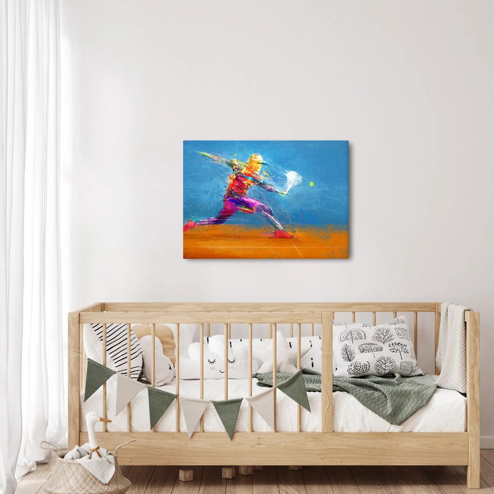 Obraz - Malowany tenisista (70x50 cm)