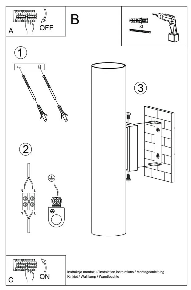 Kremowy kinkiet Castro – Sollux