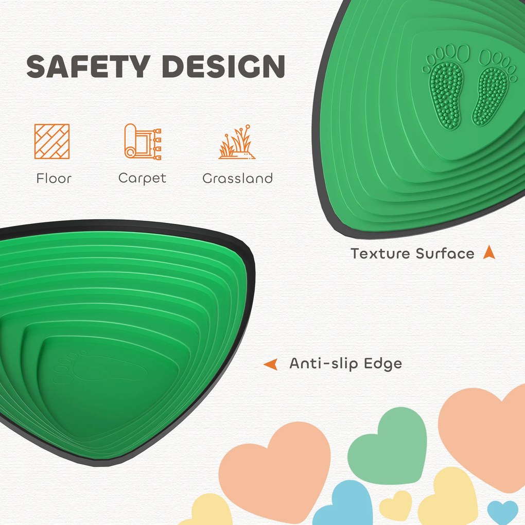 AIYAPLAY Zestaw 6 kamieni, antypоślizgowy design, do użytku wewnętrznego i zewnętrznego, łatwe do układania, kolorowe