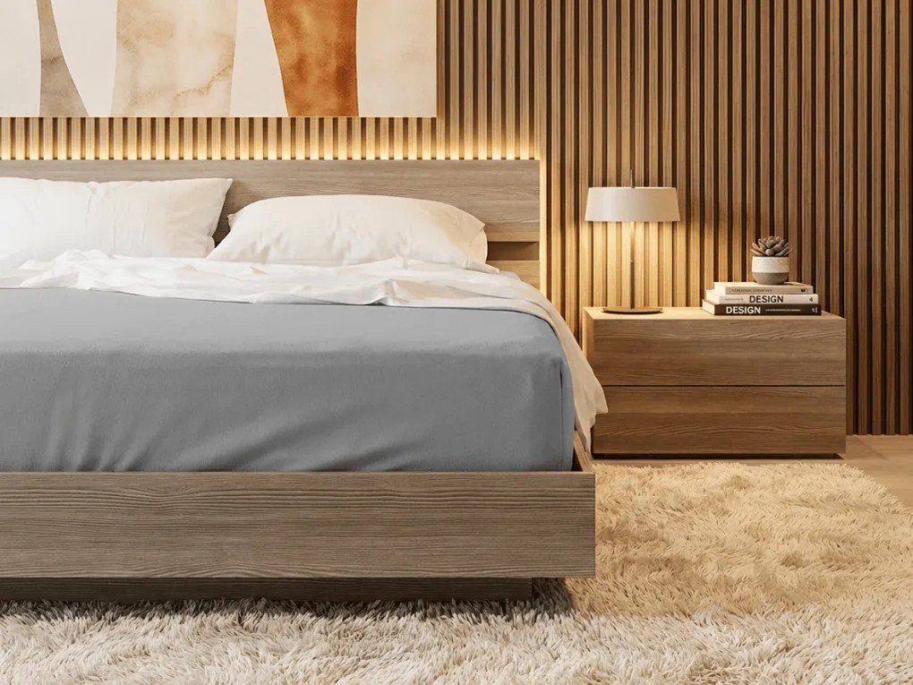 PrzytulneMieszkanie.pl Prześcieradło jersey jasnoszare 180 x 200 cm