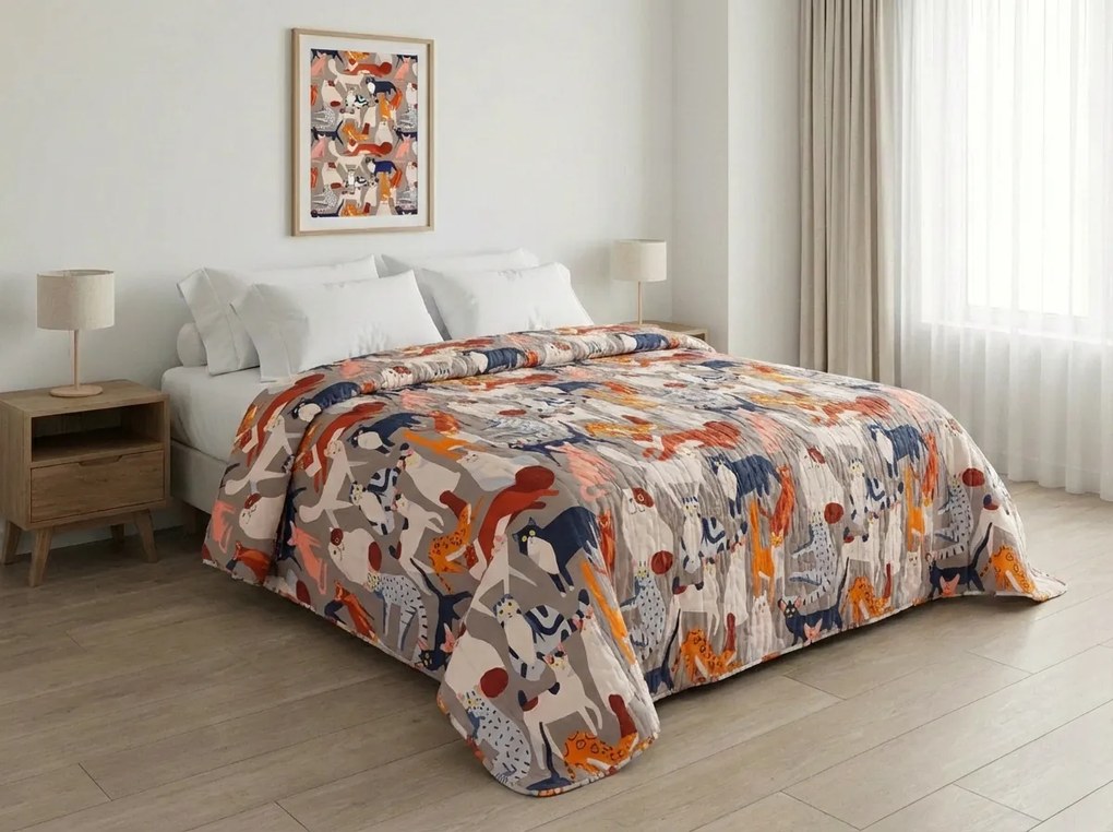 Narzuta na łóżko CATMOSPHERE, kolorowa Rozmiar: 170 x 210 cm