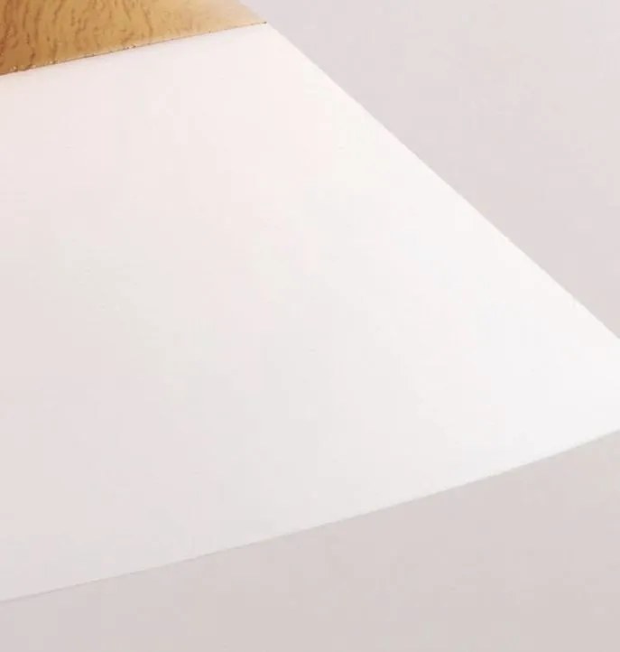 Lampa sufitowa metalowa klosz lite drewno wisząca AT8-1SZ-White