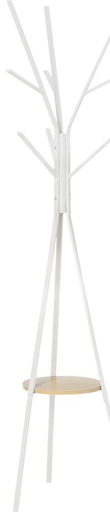 HOMCOM Stojak na Ubrania Metalowy Biały 45x45x180cm Wieszak do Garderoby Przedpokoju | Aosom PL