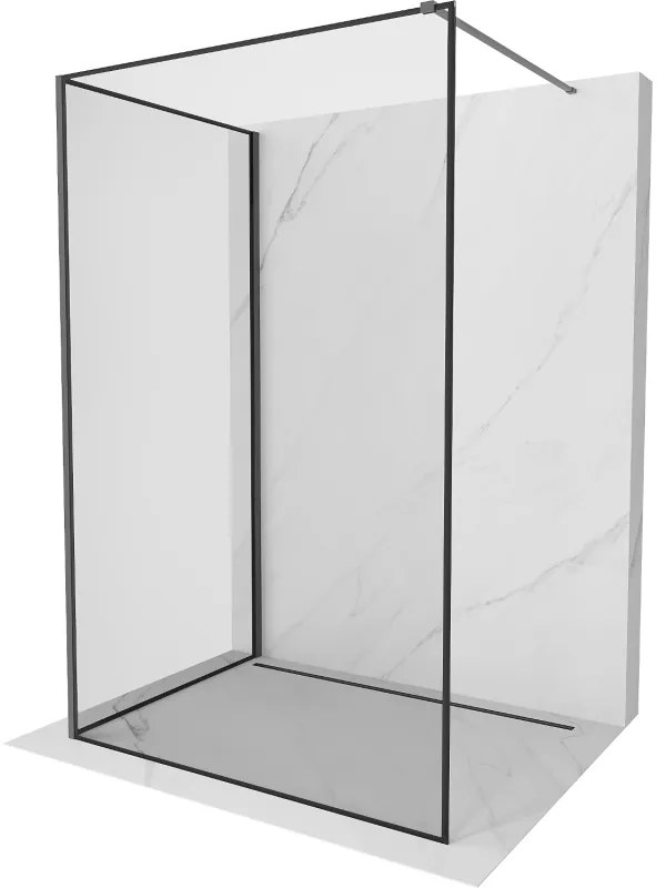 Mexen Kioto ścianka prysznicowa Walk-in 130 x 120 cm, czarny wzór, gun metal - 800-130-212-95-70-120