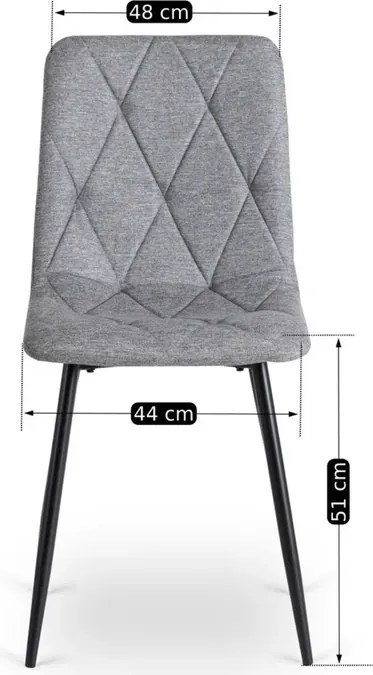 Krzesło Tapicerowane do Salonu ROBIN 2 Szare Nowoczesne Loft