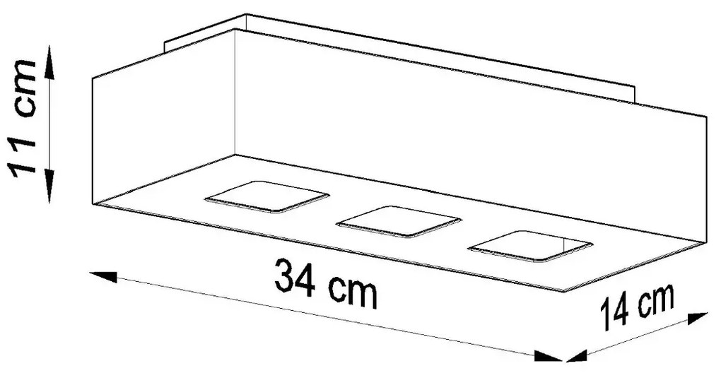 Plafon MONO 3 czarny SOLLUX  LIGHTING