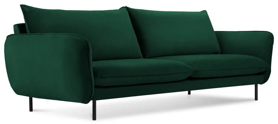 Ciemnozielona aksamitna sofa 200 cm Vienna – Cosmopolitan Design