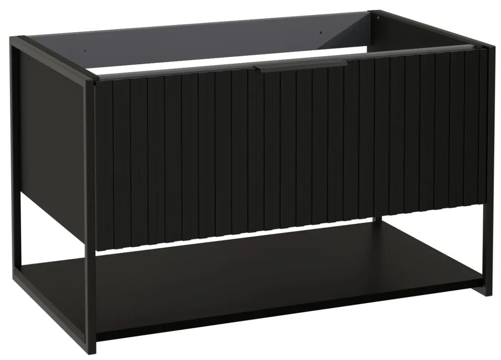 Szafka pod umywalkę TURF BLACK VINTAGE 80-1S 80cm czarna STRAMA